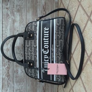 🖤Juicy Couture Black Beige Fashionista Bowler hand bag NWT🖤